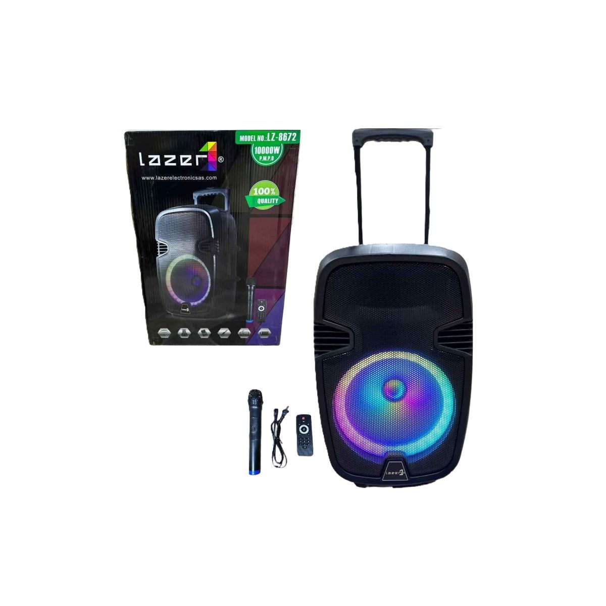 LAZER - Cabina 12 Parlante Con Luces Ritmicas Bluetooth Recargable 12