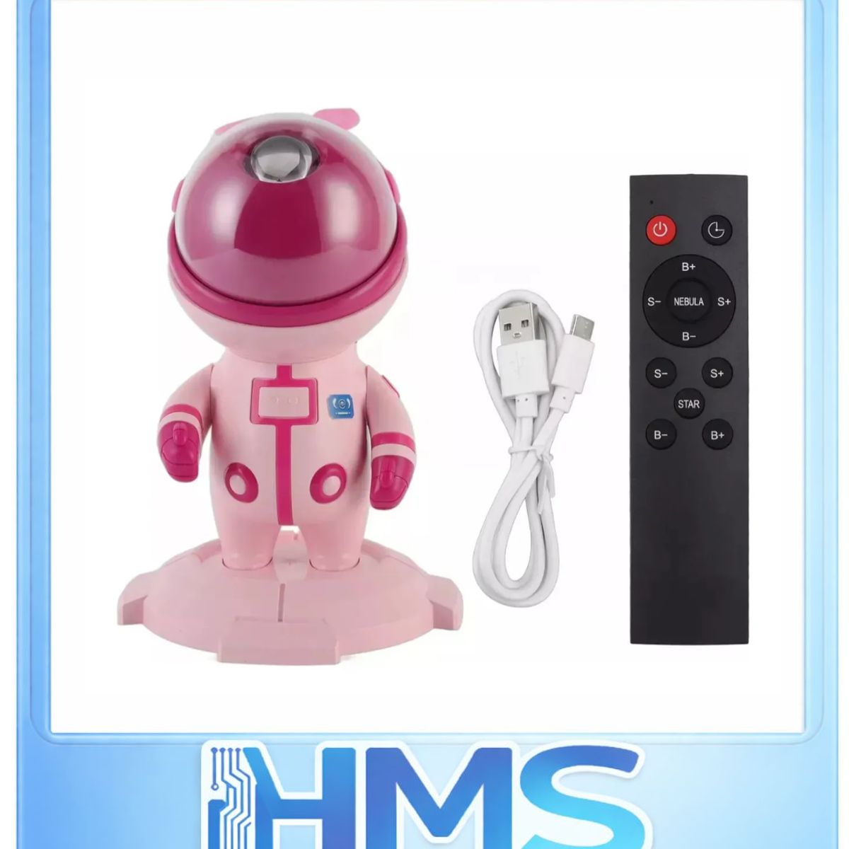 GENERICO - Proyector Estrellas Astronauta Conejo Con Parlante Luz Nocturna LED Para Niños