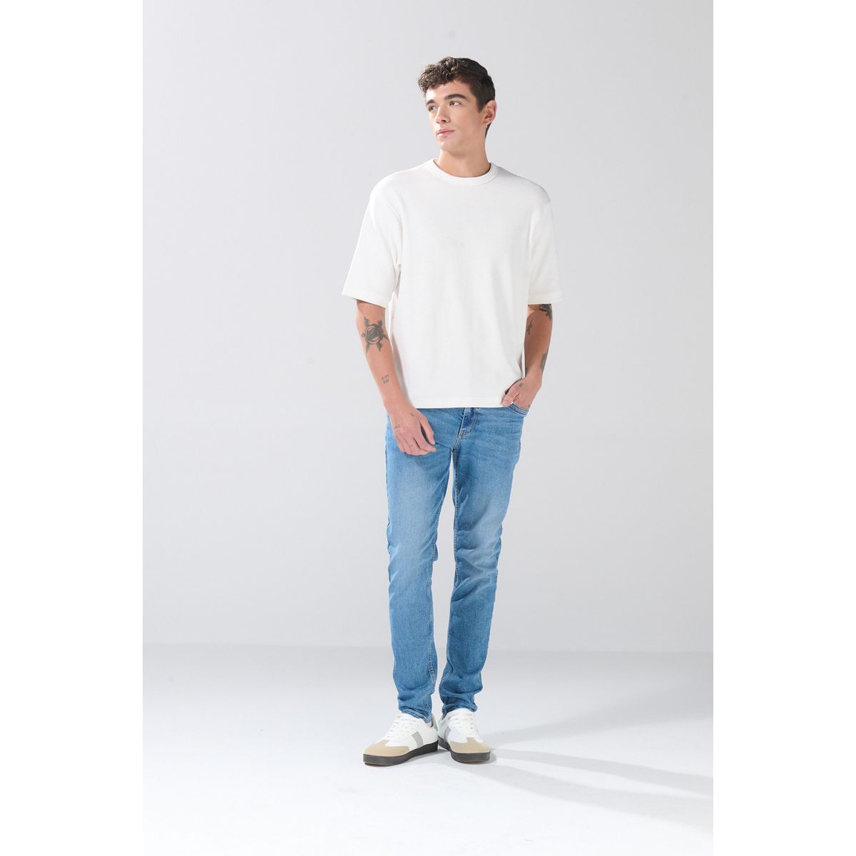 KOAJ - KOAJ Jean skinny azul medio ajustado 5 bolsillos con tiro b Hombre