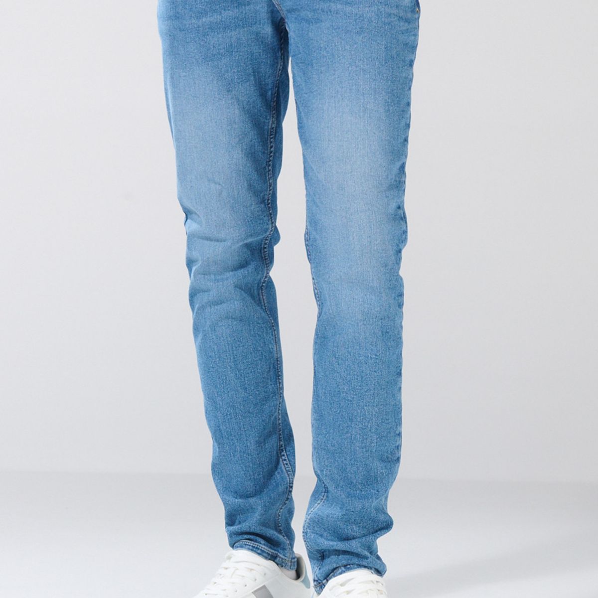 KOAJ - KOAJ Jean skinny azul medio ajustado 5 bolsillos con tiro b Hombre