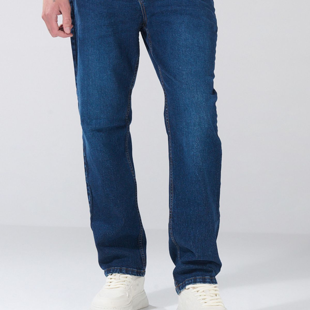 KOAJ - KOAJ Jean straight leg azul bota recta con bolsillos y tiro Hombre