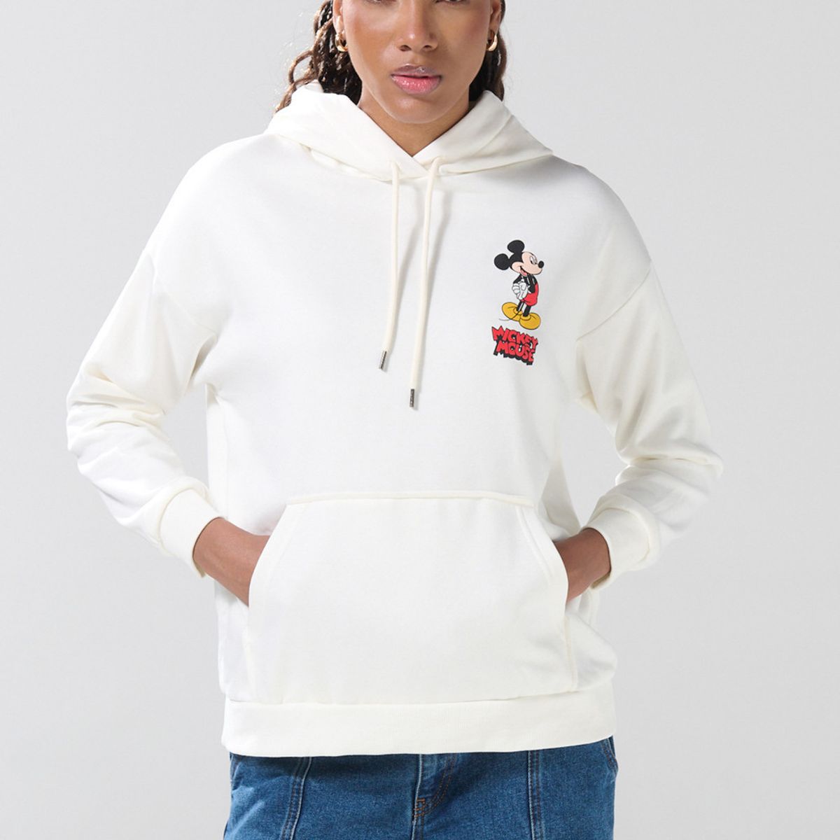 KOAJ - KOAJ Buzo oversize con capota y arte de Mickey & Friends Mujer