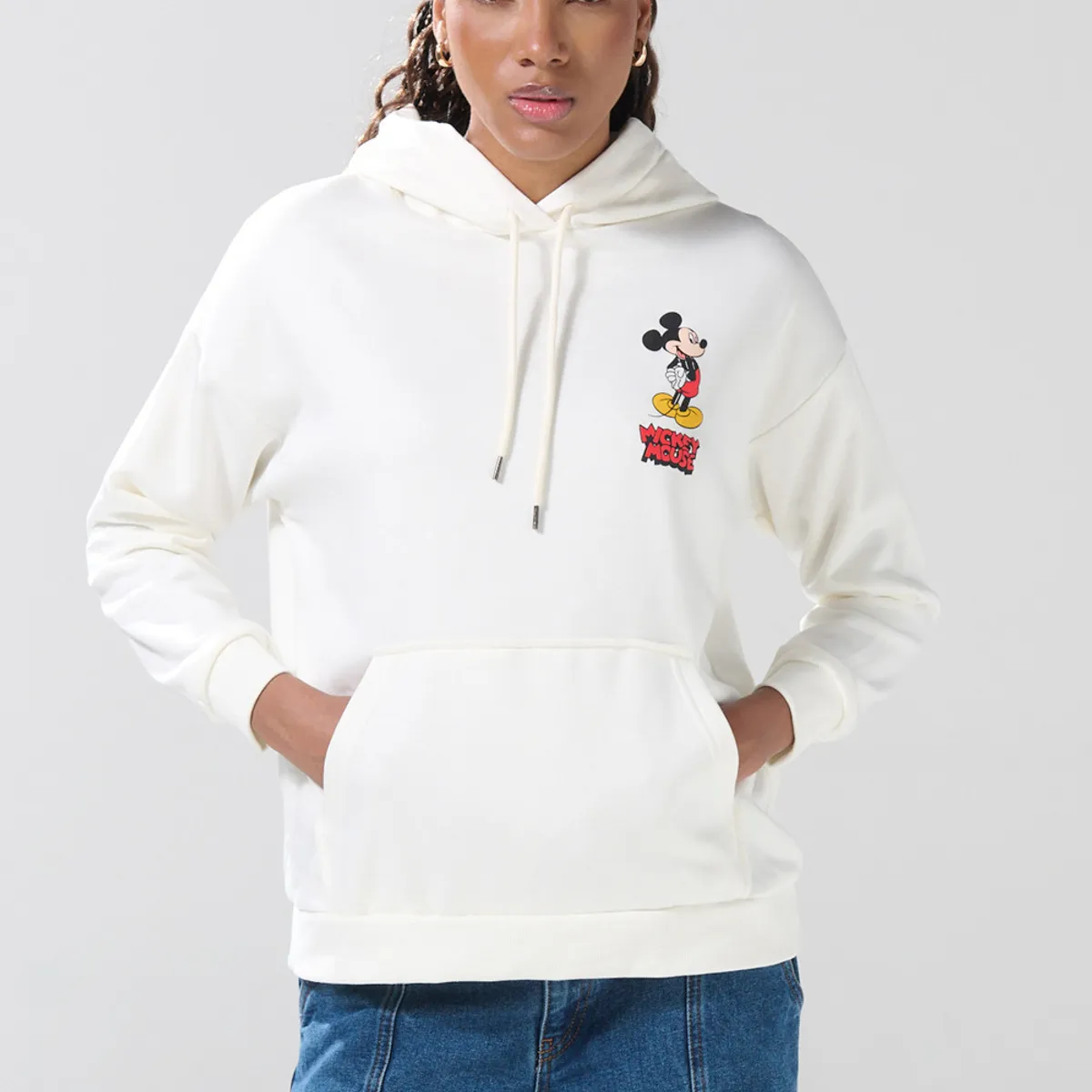 KOAJ - KOAJ Buzo oversize con capota y arte de Mickey & Friends Mujer