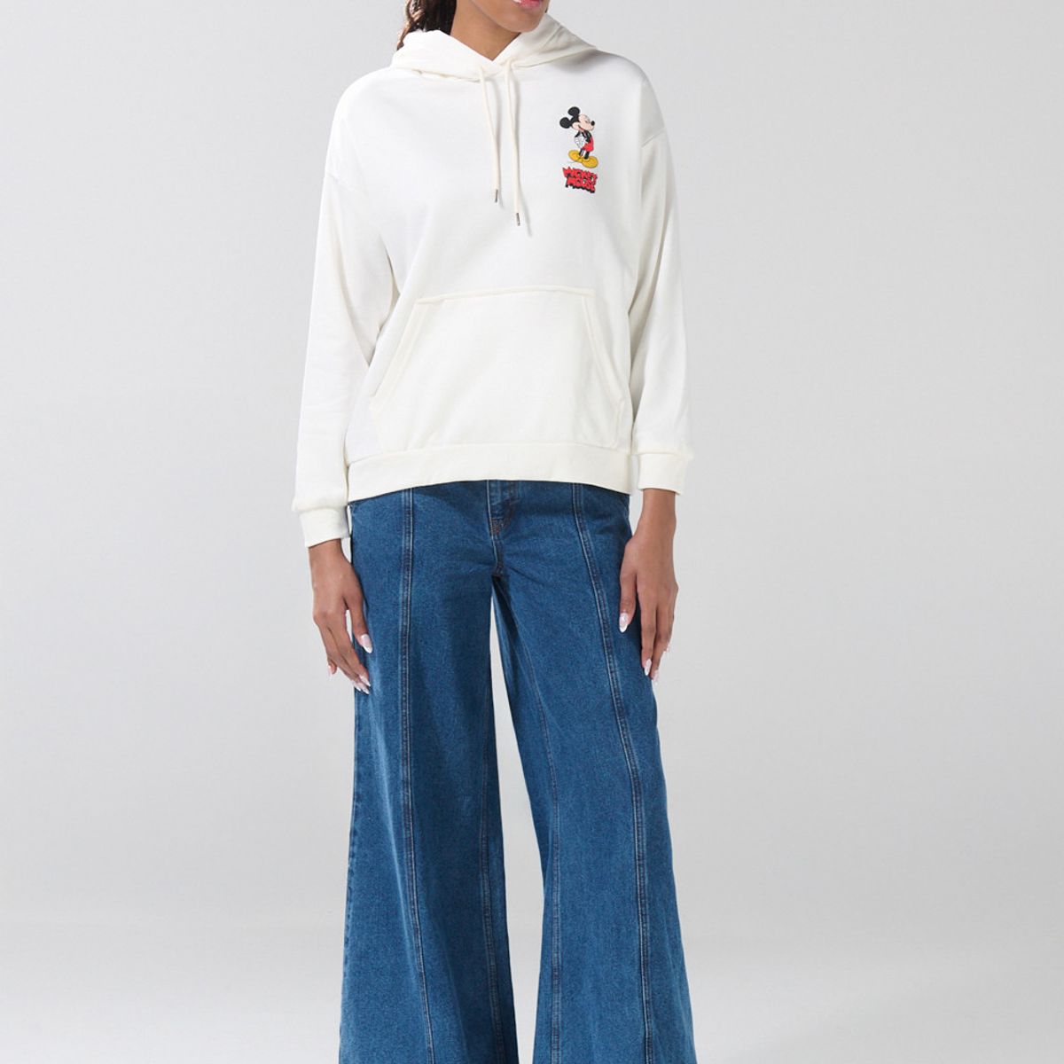 KOAJ - KOAJ Buzo oversize con capota y arte de Mickey & Friends Mujer