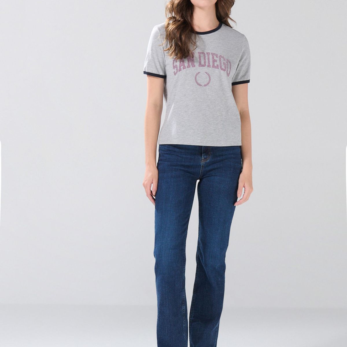 KOAJ - KOAJ Jean azul tiro alto straight leg con bota recta y bols Mujer
