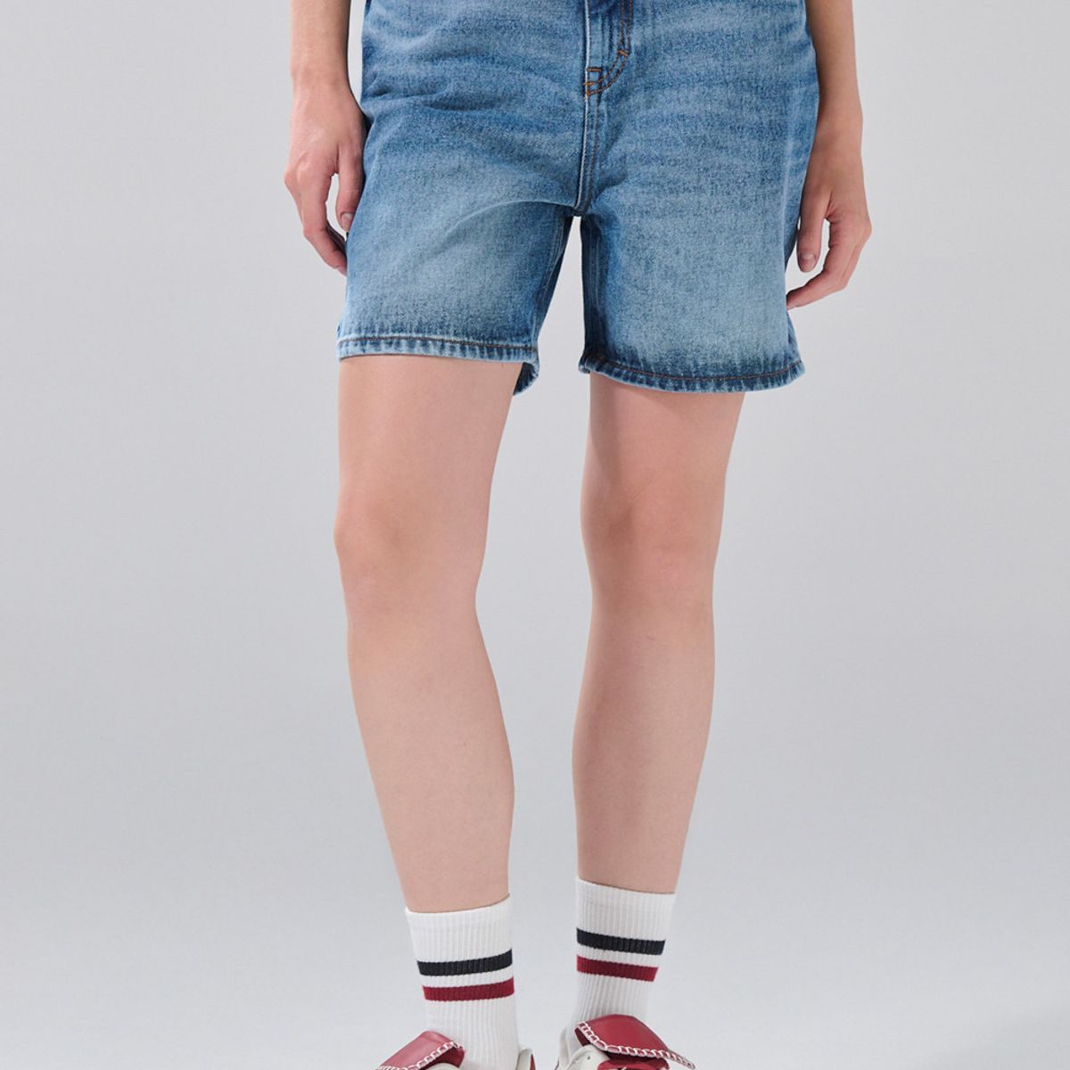 KOAJ - KOAJ Short de jean súper tiro alto azul medio con bolsillos Mujer
