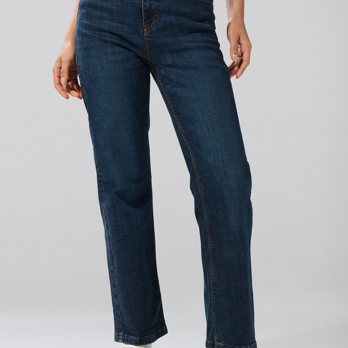 KOAJ - KOAJ Jean bota recta azul oscuro straight leg con tiro alto Mujer