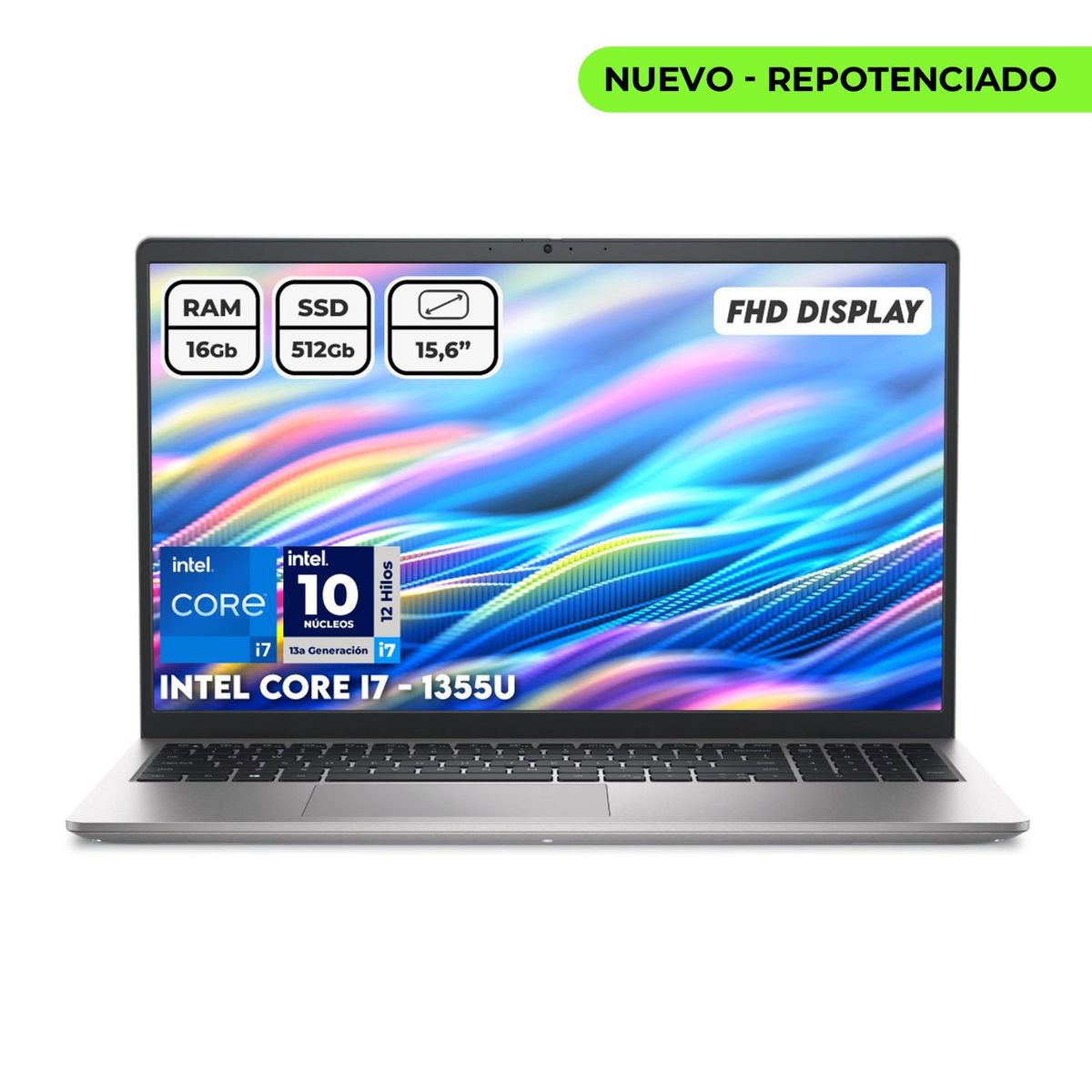 DELL - Portátil Dell Intel I7 1355u Ram 16gb Ssd 512gb 15.6 FHD Computador Portátil