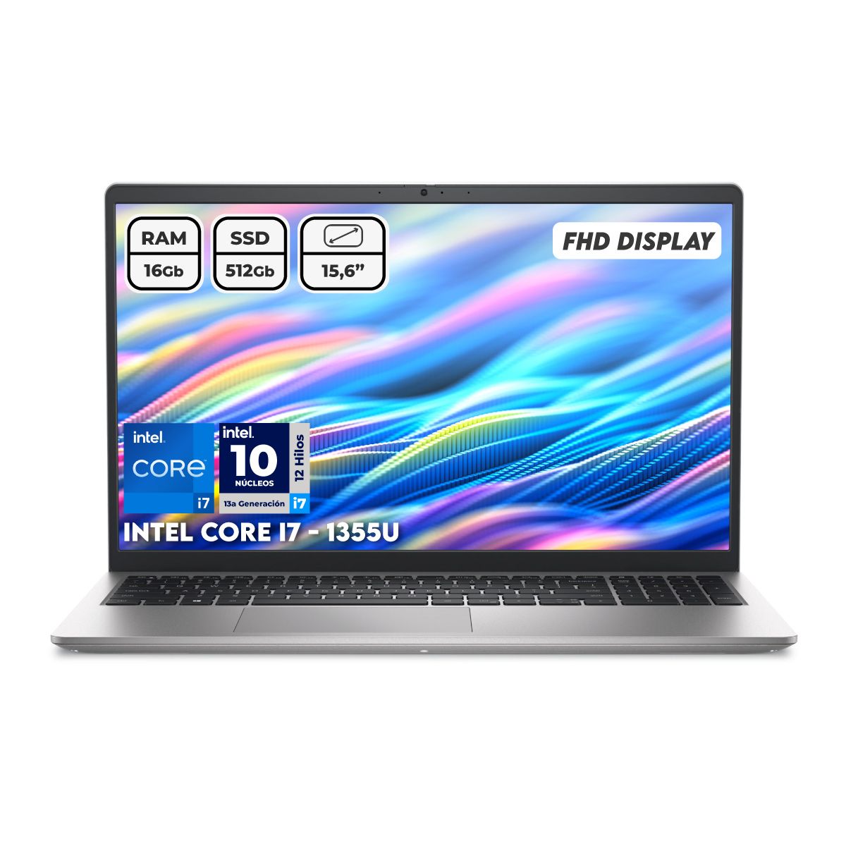 DELL - Portátil Dell Intel I7 1355u Ram 16gb Ssd 512gb 15.6 FHD Computador Portátil