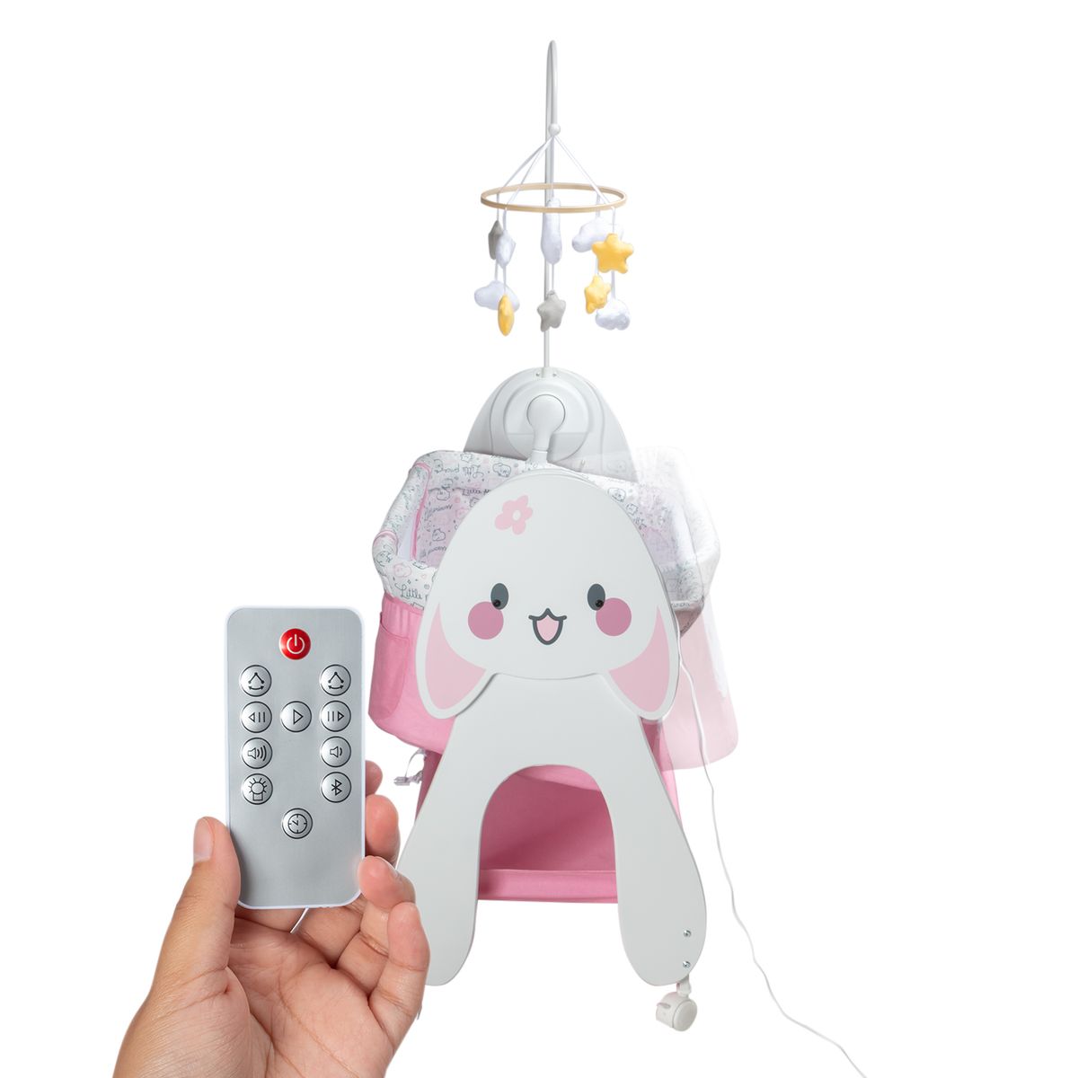 EBABY - Cuna Colecho Mecedora SEREN  EB758 ROSA