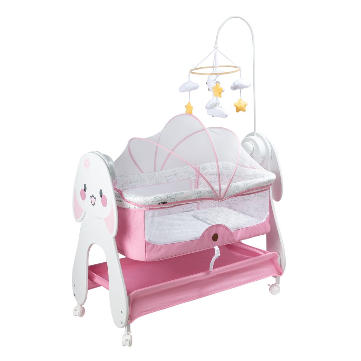 EBABY - Cuna Colecho Mecedora SEREN  EB758 ROSA