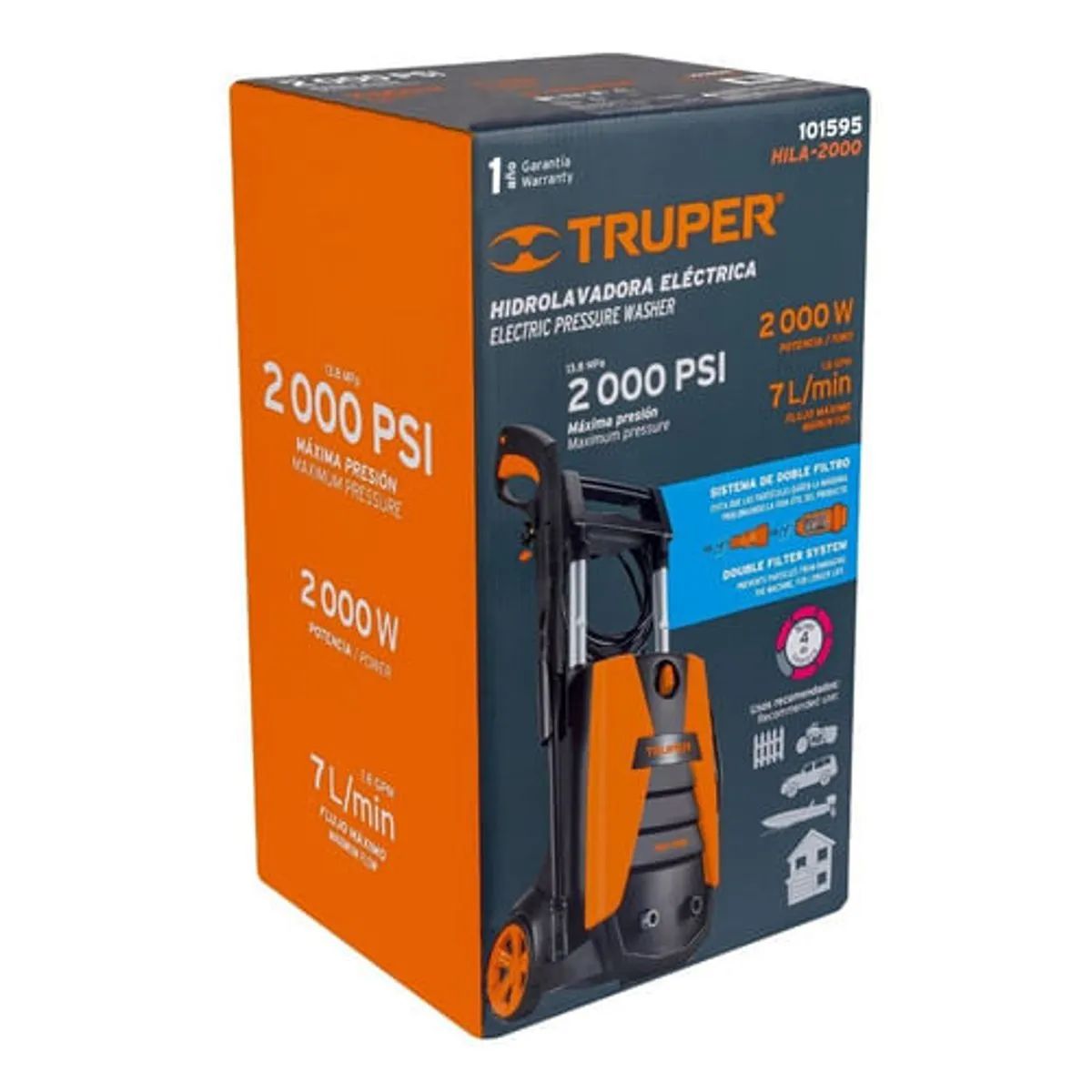 TRUPER - Hidrolavadora Eléctrica 2000 Psi 2000w Truper 101595 Profesional