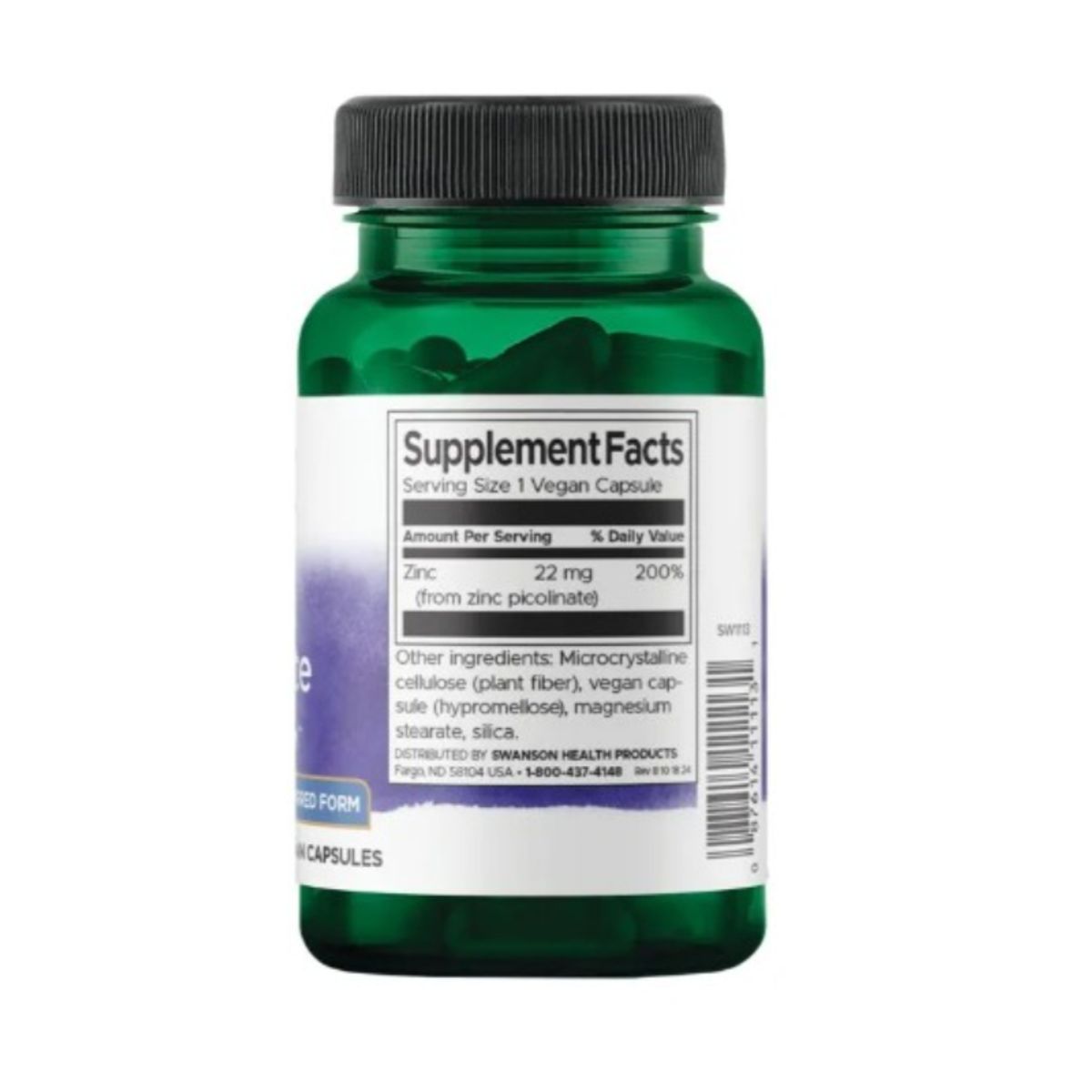 SWANSON - ALIMENTO CON ZINC X 60 UNIDADES/ ZINC PICOLINATO