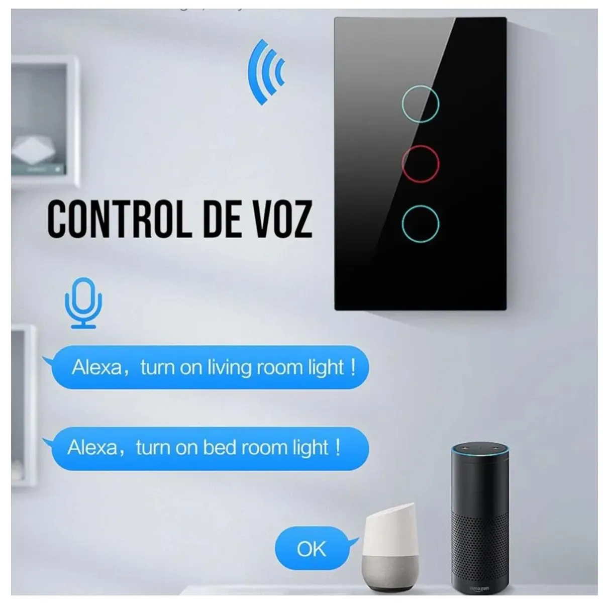 GENERICO - Interruptor Smart Doble Control Remoto WiFi