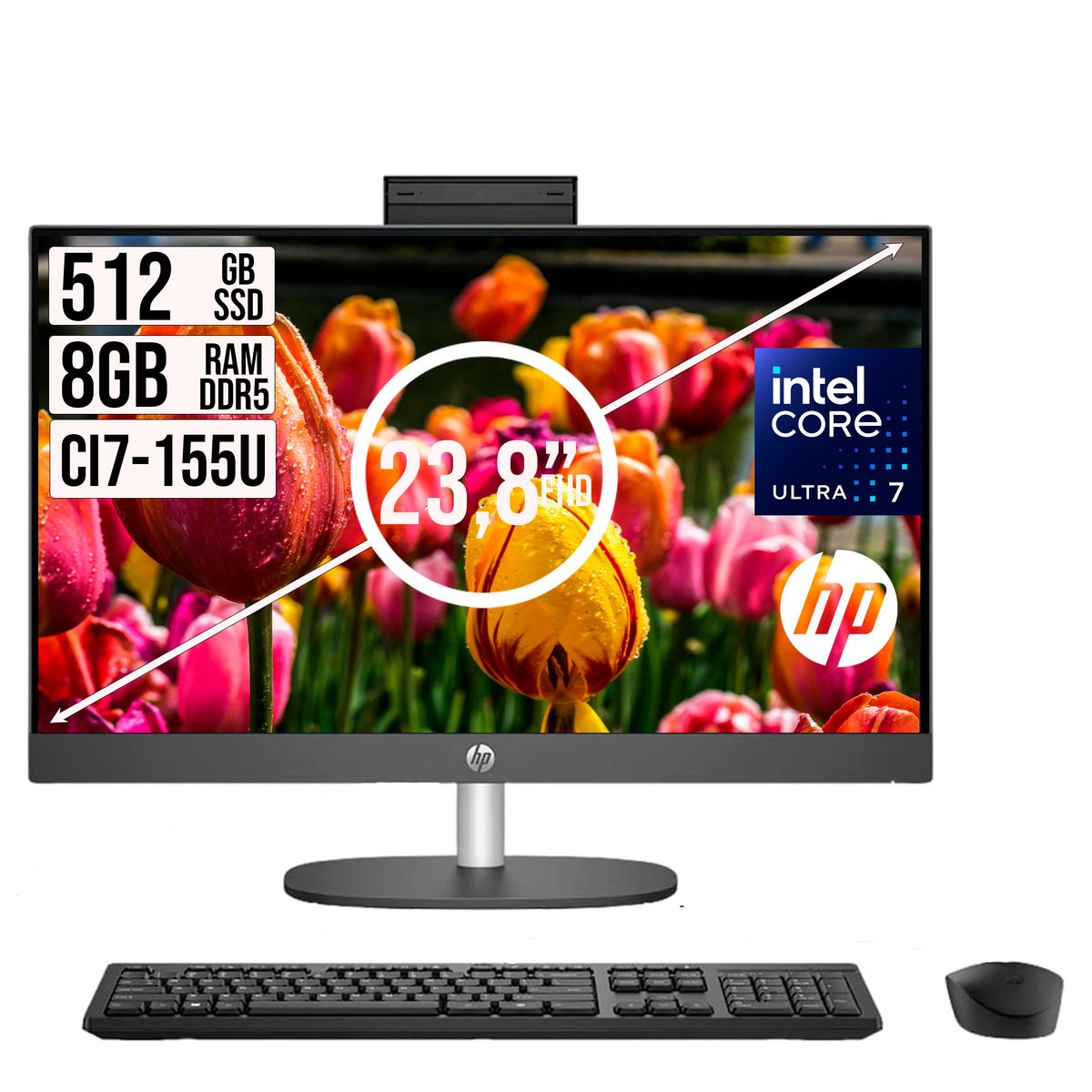 HP - Todo En Uno Hp Proone 240  Core Ultra 7-155u Ssd 512gb Ram 8gb Fhd 23.8