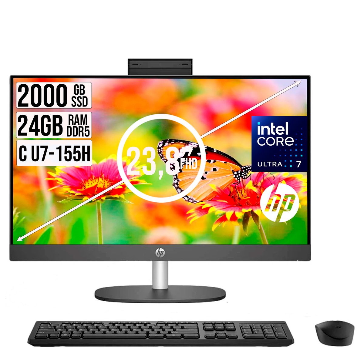 HP - Todo En Uno Hp Proone 240  Core Ultra 7-155u Ssd 2tb Ram 24gb Fhd 23.8