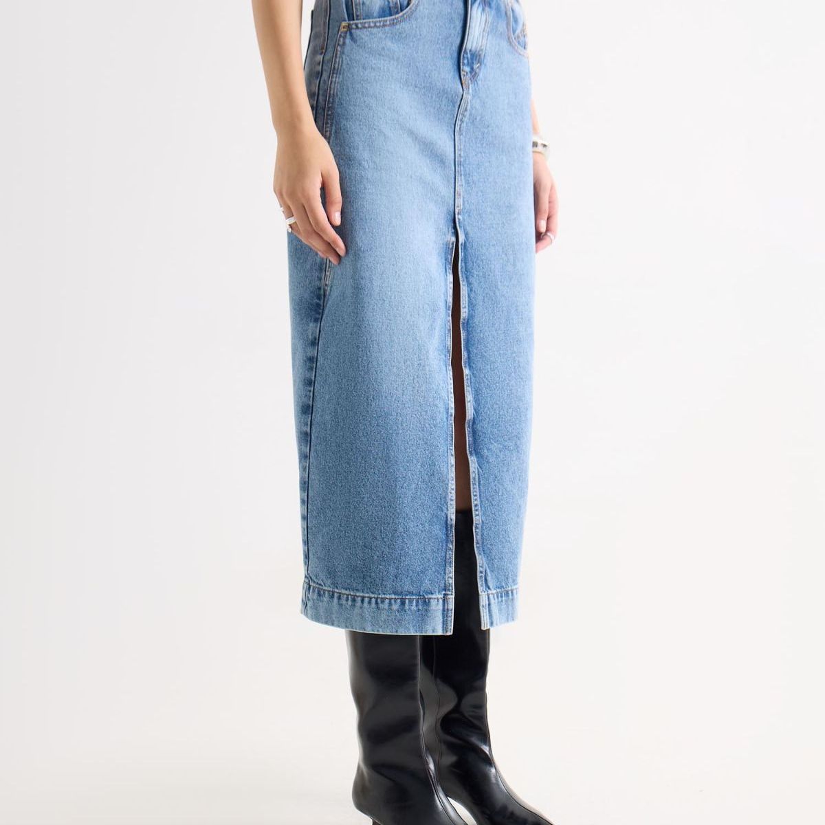 SEVEN SEVEN - Falda Midi En Denim  Para Mujer Azul Seven Seven