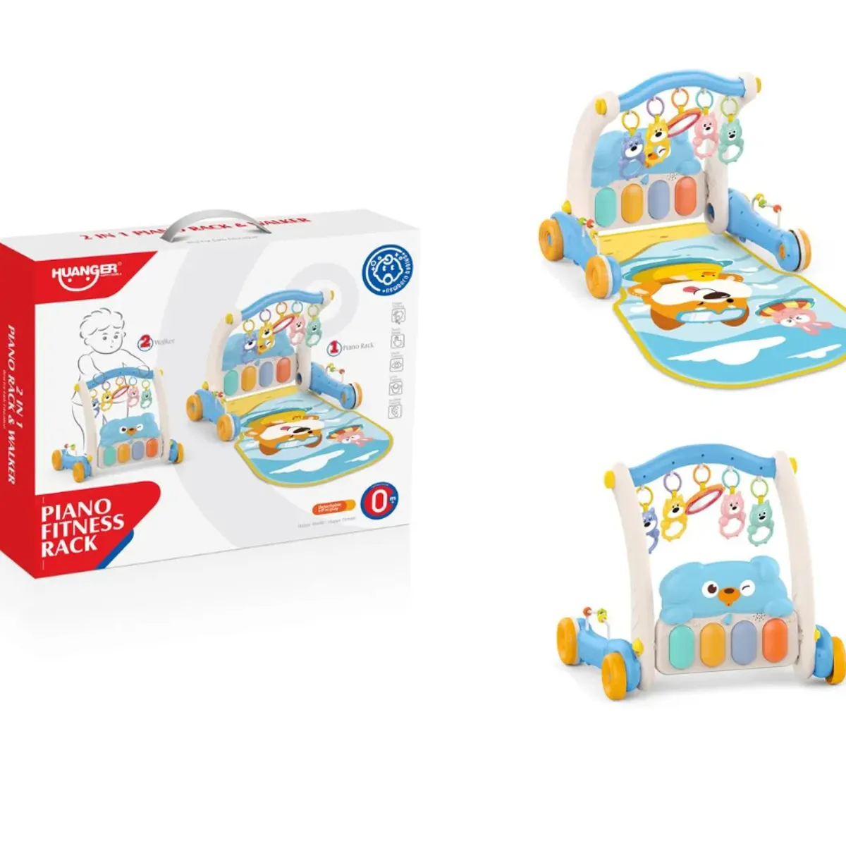 GENERICO - Gimnasio y andadera con piano para bebe 2 en 1 niñas/niños