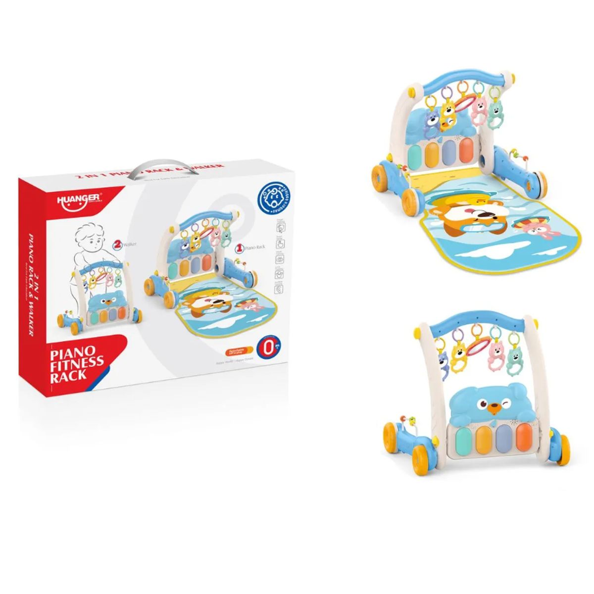 GENERICO - Gimnasio y andadera con piano para bebe 2 en 1 niñas/niños