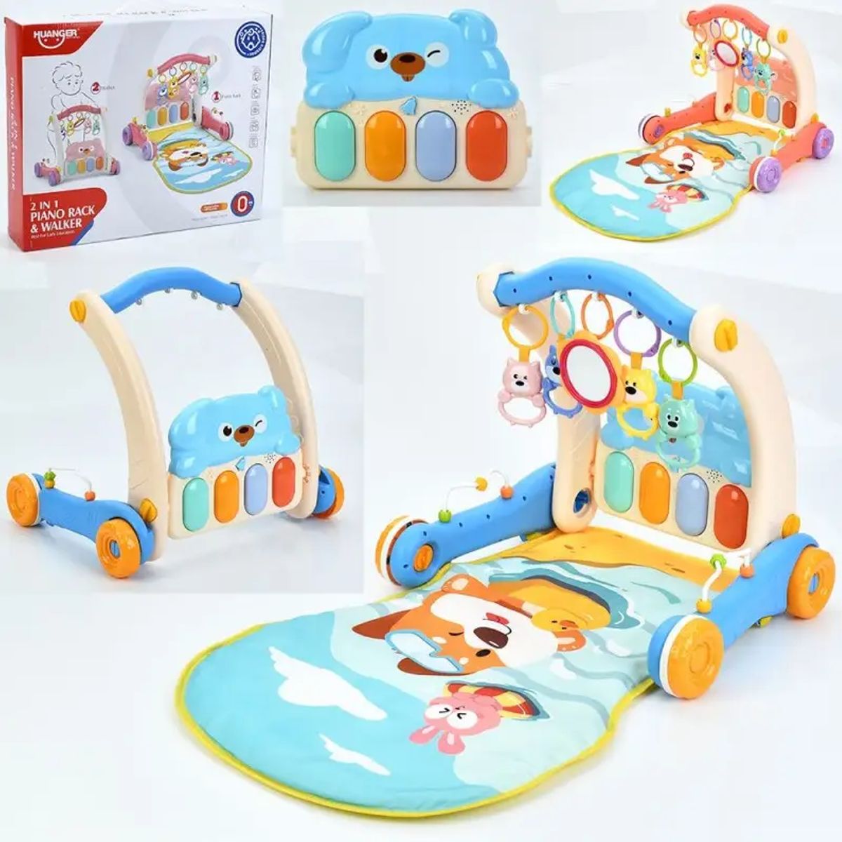 GENERICO - Gimnasio y andadera con piano para bebe 2 en 1 niñas/niños