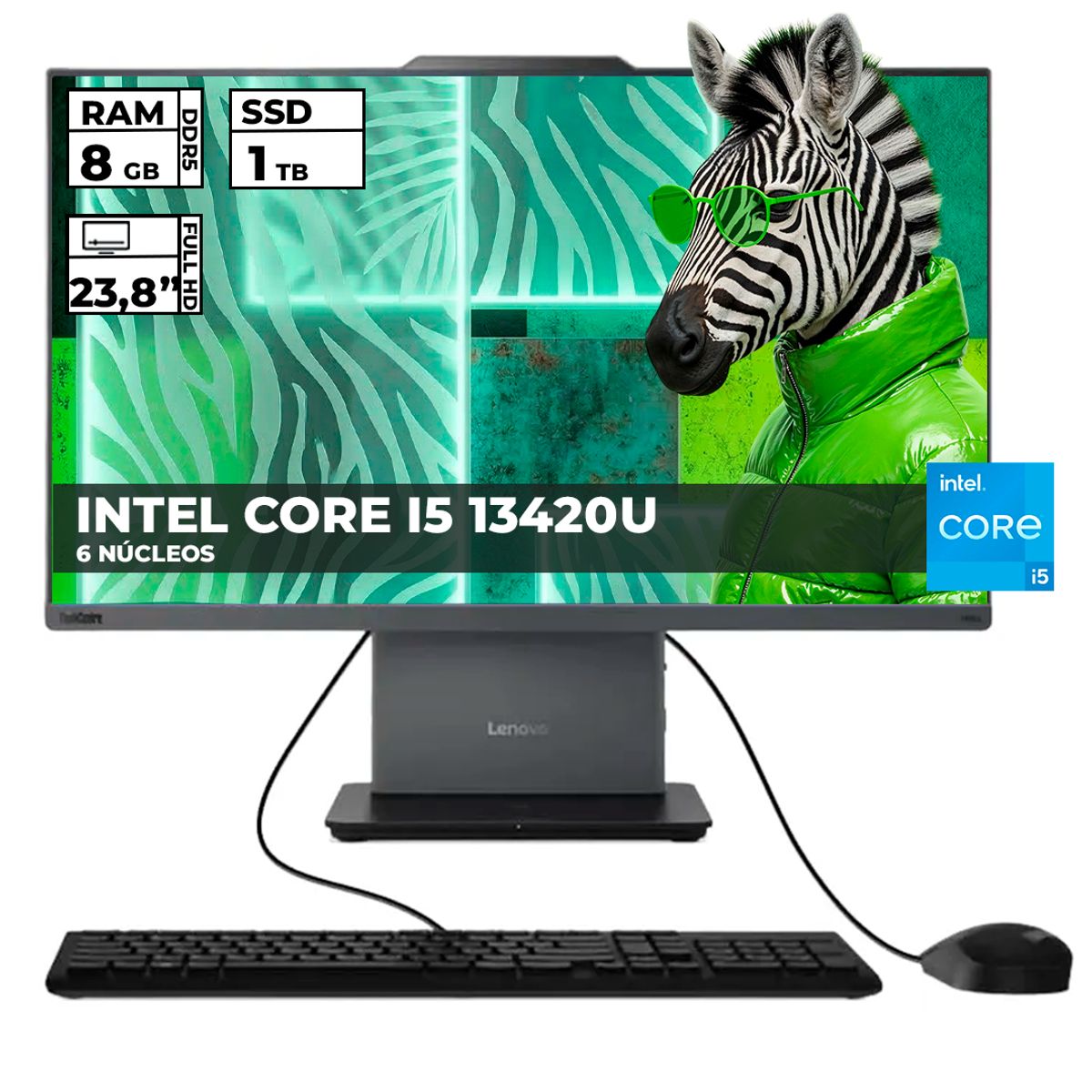 LENOVO - AIO THINKCENTRE NEO 50A 24 GEN 5 INTEL CORE I5 13420U 8GB 1TB 23.8" FHD GRIS LUNA