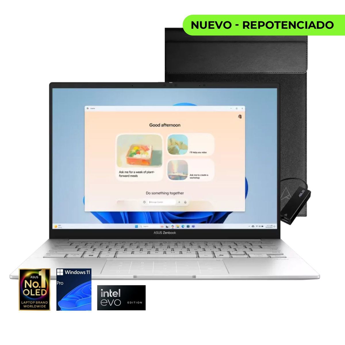 ASUS - PORTATIL ASUS Zenbook UX3405MA, Intel Core Ultra 7 155H, SSD 1 TB, DDR5 16GB,14" OLED WQ, WIN11 PRO