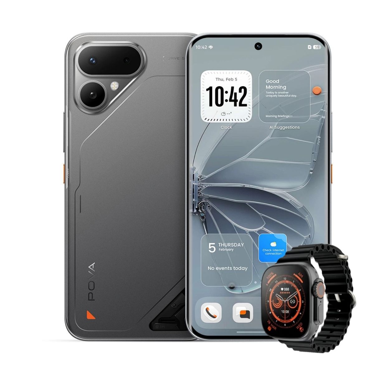 TECNO MOBILE - Tecno Pova Curve 2 5G 256GB 8+8GB Ram Negro + Smartwatch