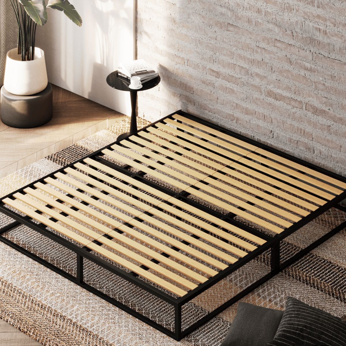 EMMA - Cama Emma Select de Metal Diseño Minimalista y Resistente Tamaño Sencillo