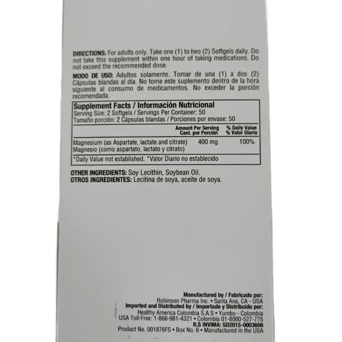 HEALTHY AMERICA - Super magnesium 400mg