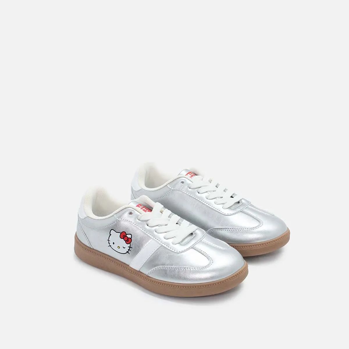 HELLO KITTY - Tenis de Hello Kitty plateados para niña
