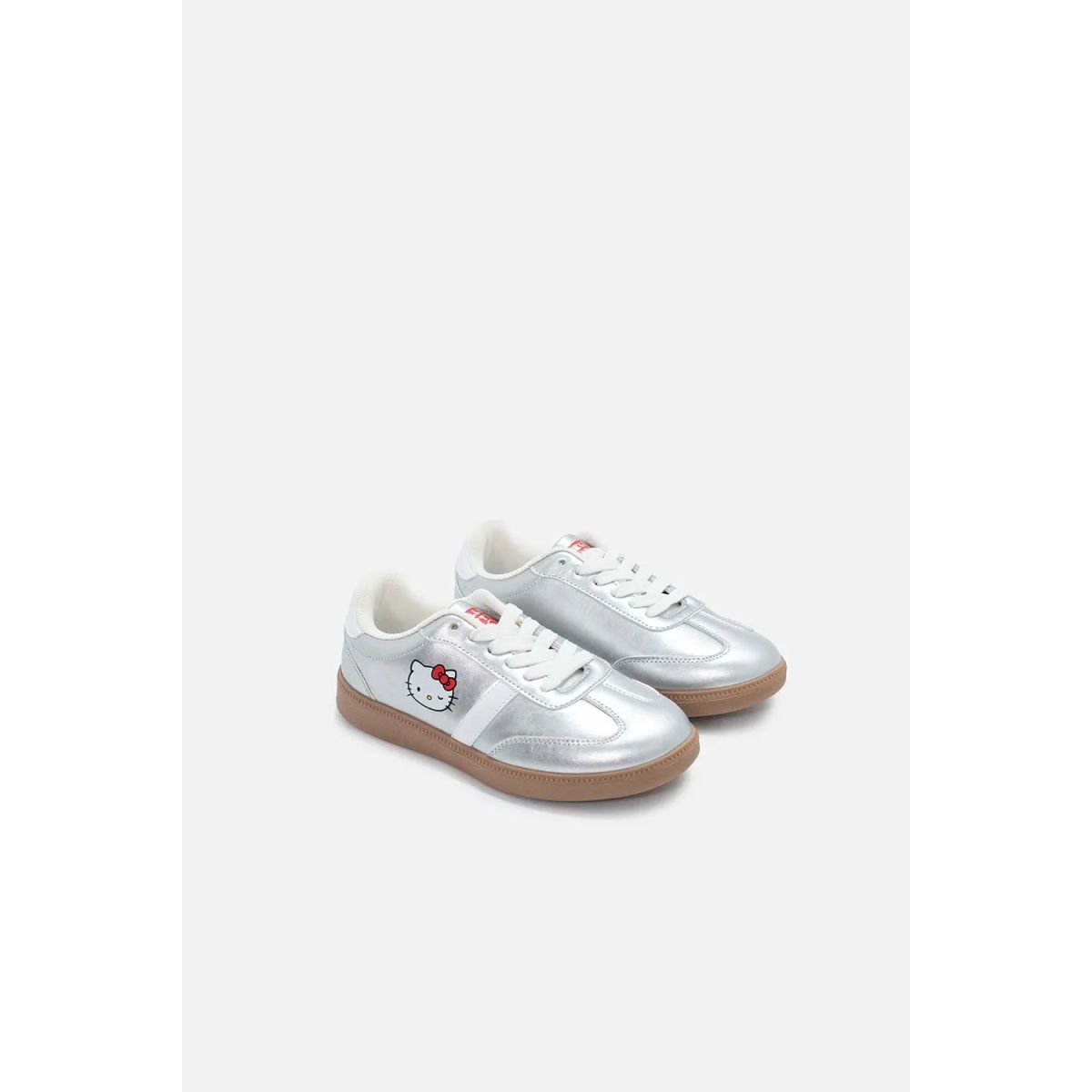 HELLO KITTY - Tenis de Hello Kitty plateados para niña