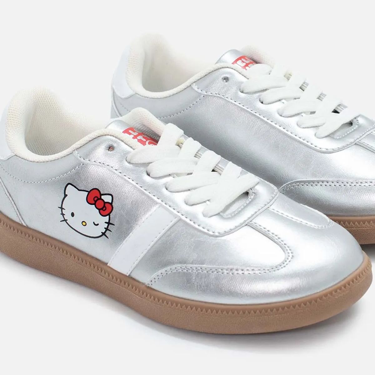 HELLO KITTY - Tenis de Hello Kitty plateados para niña
