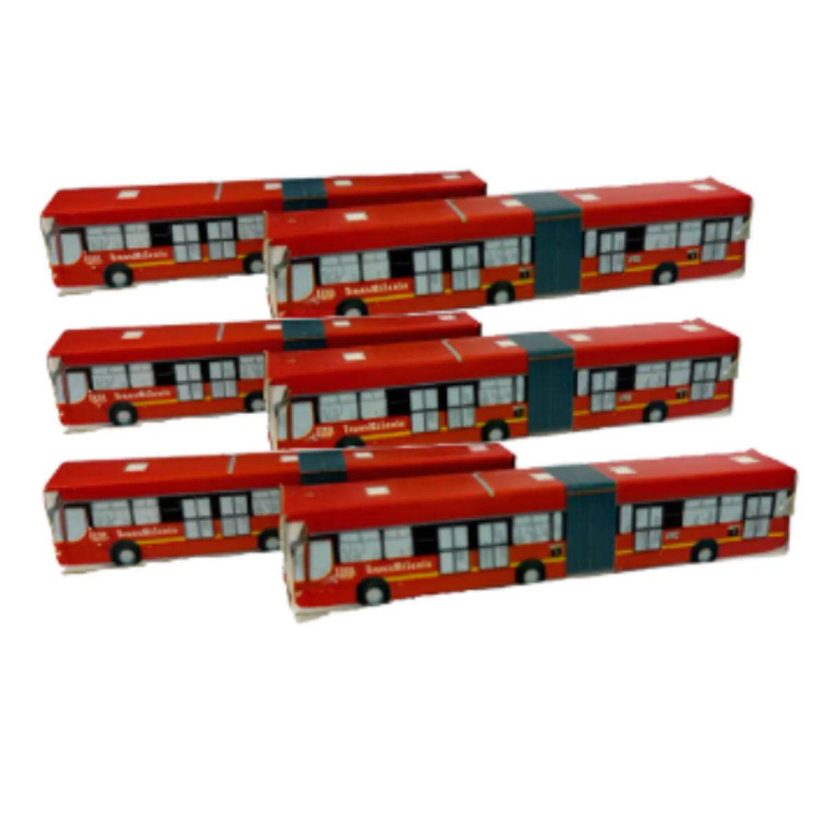 GENERICO - Figura Maqueta Bus Transmi 6x5.5x4.5cm De Carton Por 12 Und