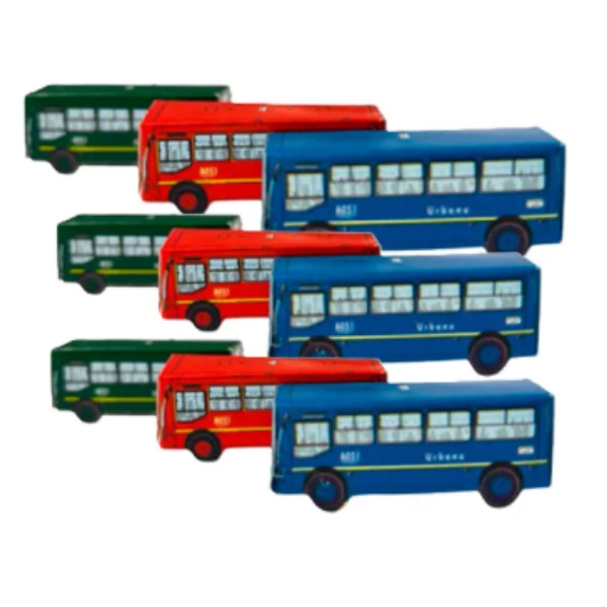 GENERICO - Figura Maqueta BUS PEQUEÑO 6X8X3.5CM de CARTON por 12 Und