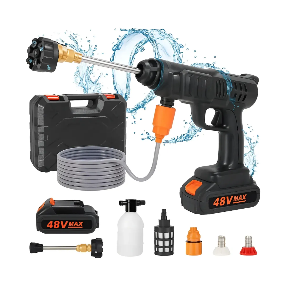 GENERICO - Hidrolavadora Boquilla 6 En 1 Inalám Portátil Dos Baterías