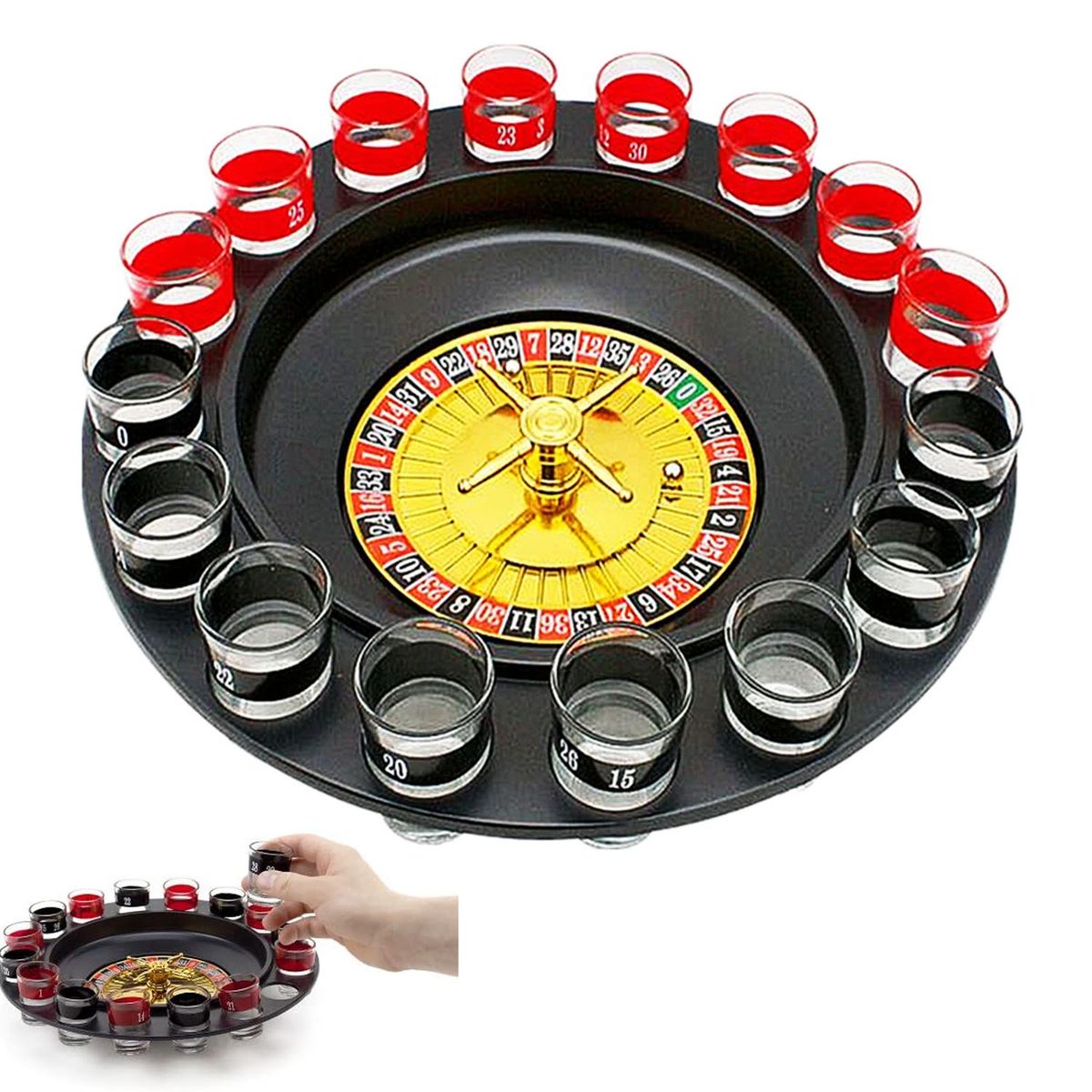 GENERICO - Ruleta De Tragos Shots Con Copas Juego De fieta