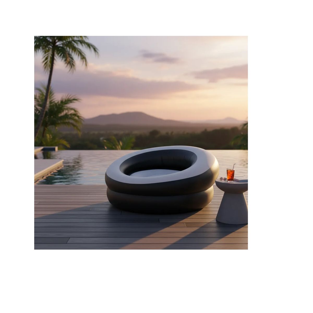 GENERICO - Asiento Sofá Inflable Genérico Para Exterior Y Camping Negro