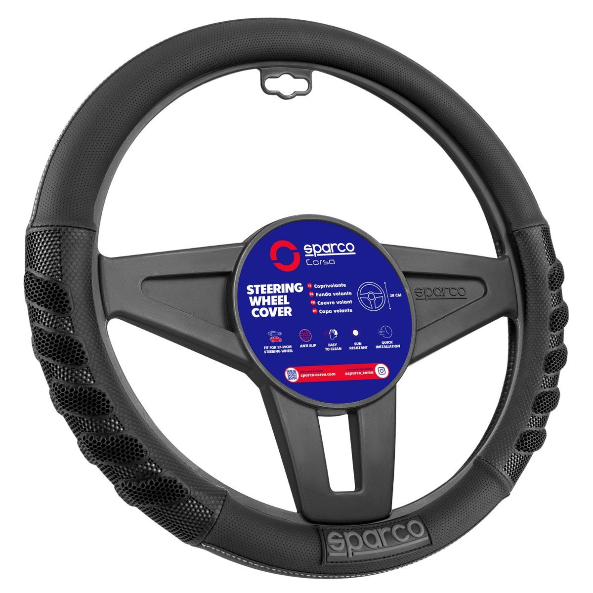 SPARCO - Cubre Volante Sparco Timon Vehiculo Carro Protector Lujo