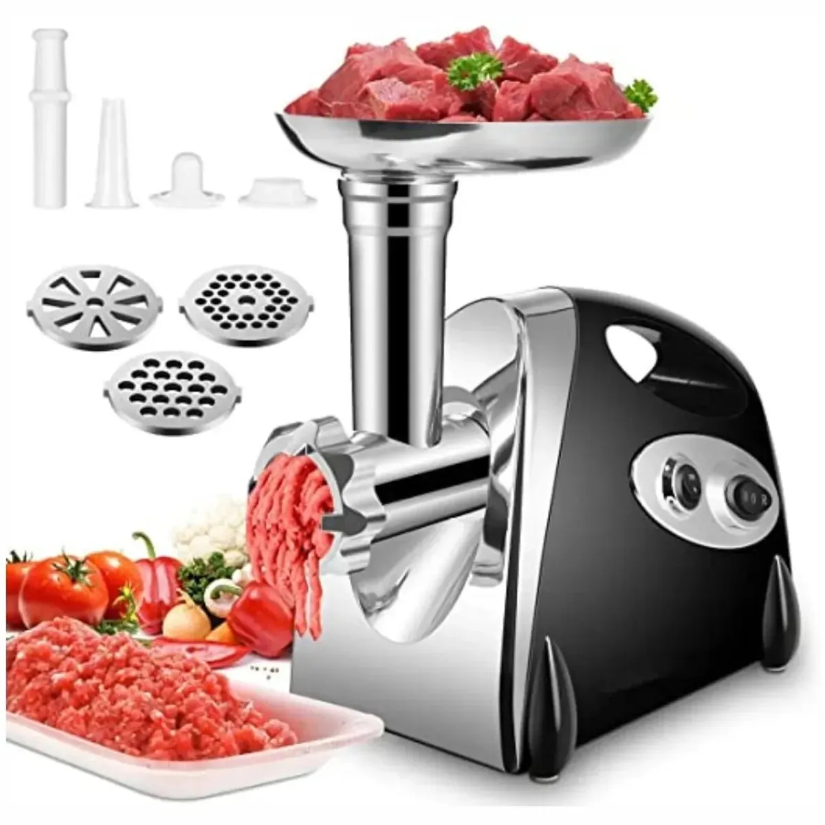 SWISSHOME - Molino Eléctrico Picador De Carne Swisshome 2800w 3 Discos De Corte
