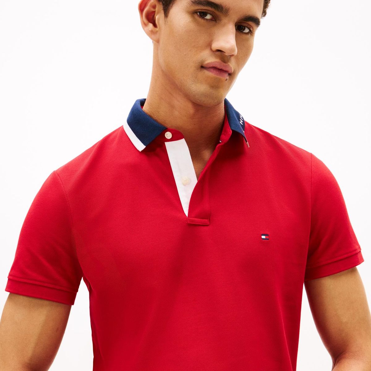 TOMMY HILFIGER - Polo rojo de corte regular con logo gráfico Tommy Hilfiger