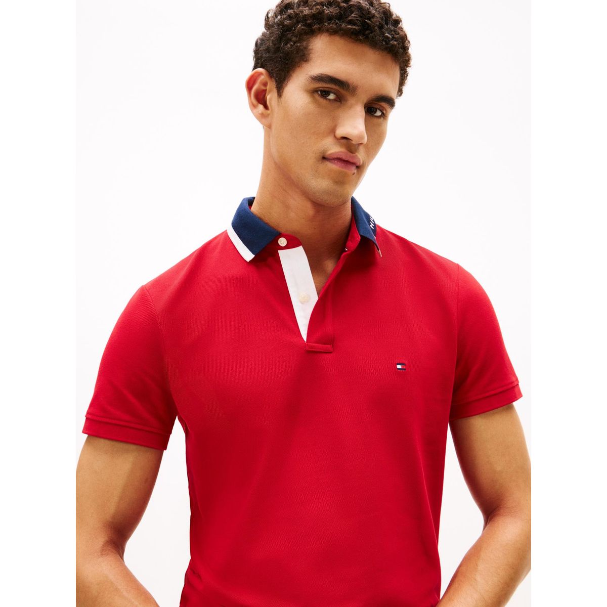 TOMMY HILFIGER - Polo rojo de corte regular con logo gráfico Tommy Hilfiger