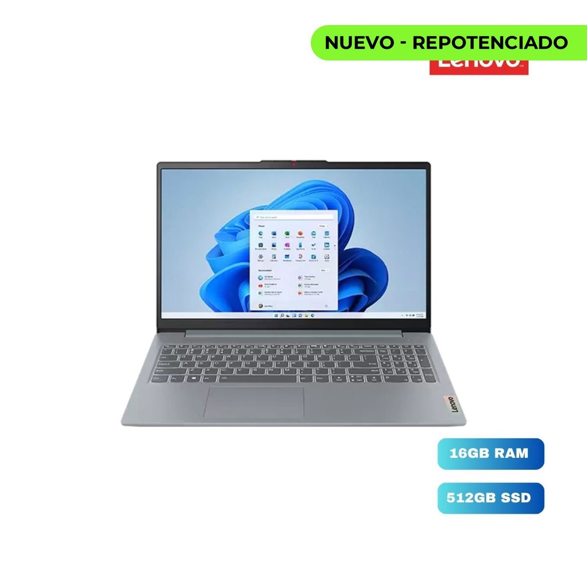 Lenovo - Portátil Lenovo IdeaPad 15AMN8 Ryzen 3 16GB RAM 512GB SSD 15.6" FHD Artic Grey (82XQ00YQLM)
