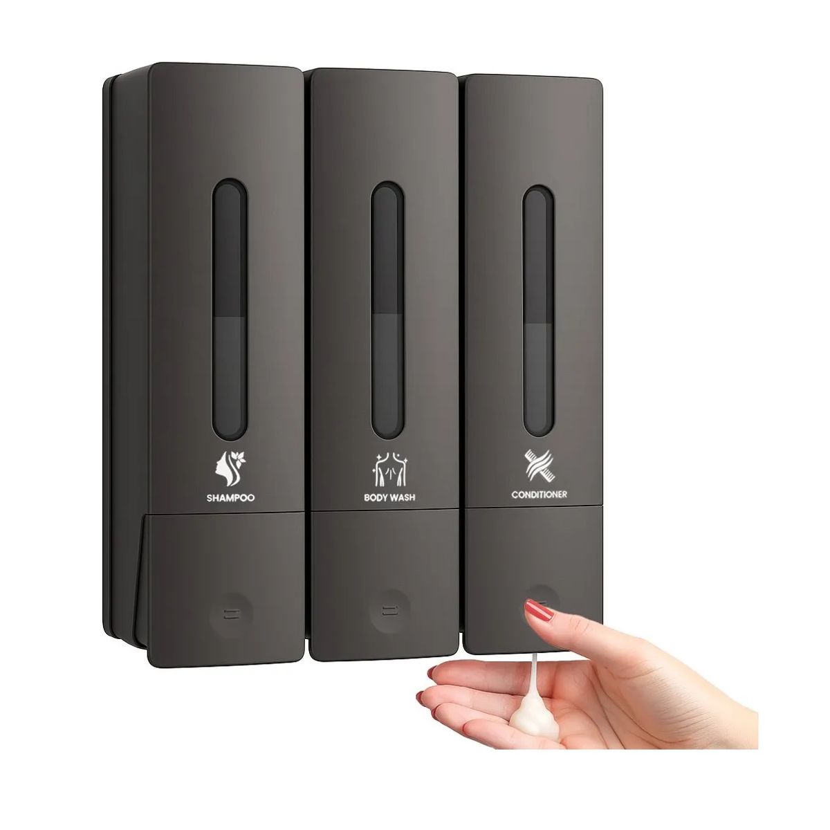 OEM - Dispensador de jabon shampoo y acondicionador triple de pared