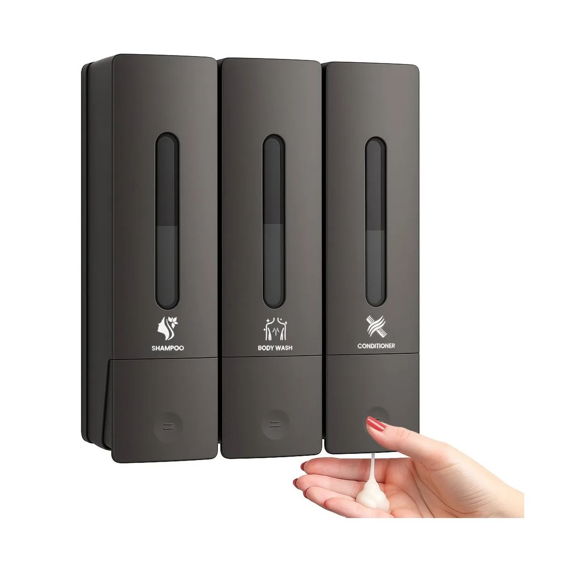 OEM - Dispensador de jabon shampoo y acondicionador triple de pared