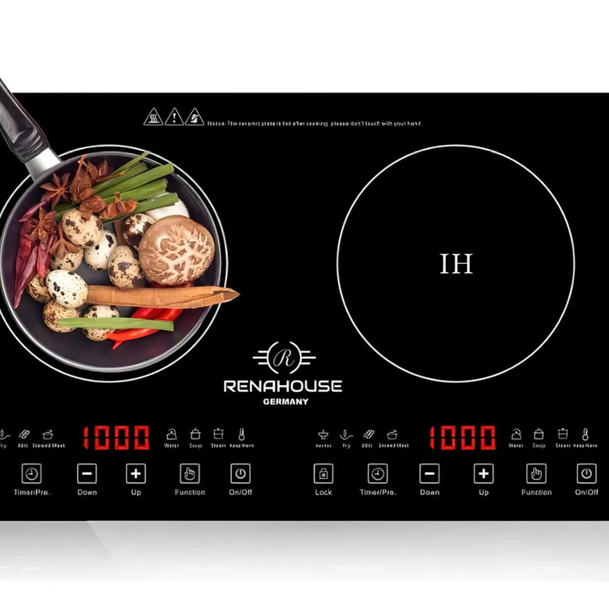 RENAHOUSE - Estufa de Inducción Renahouse Germany 2 Puestos 2000W — Timer