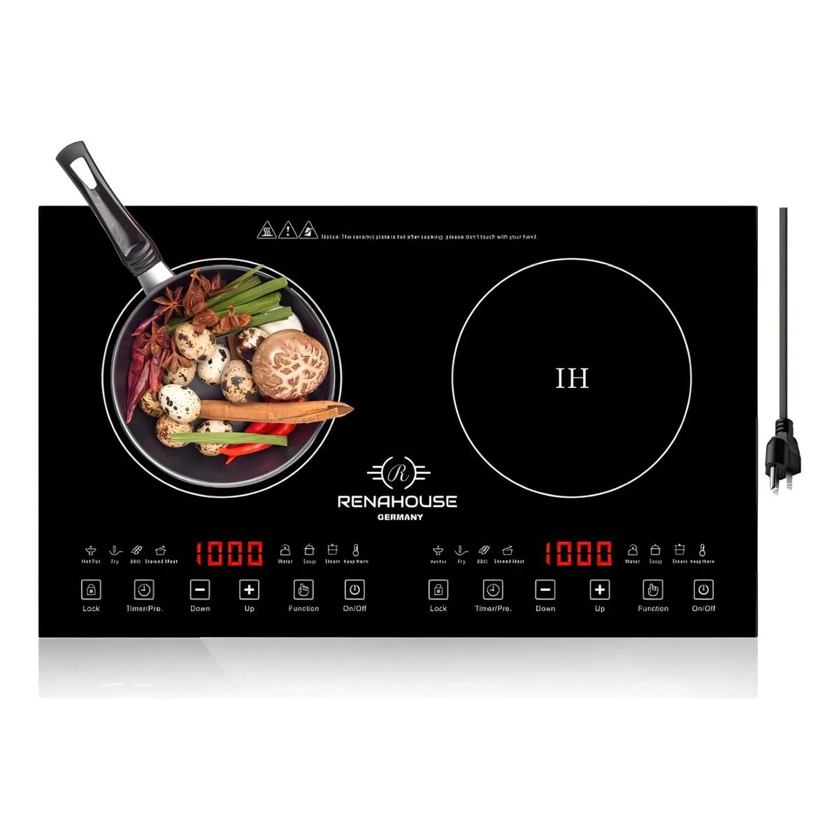 RENAHOUSE - Estufa de Inducción Renahouse Germany 2 Puestos 2000W — Timer