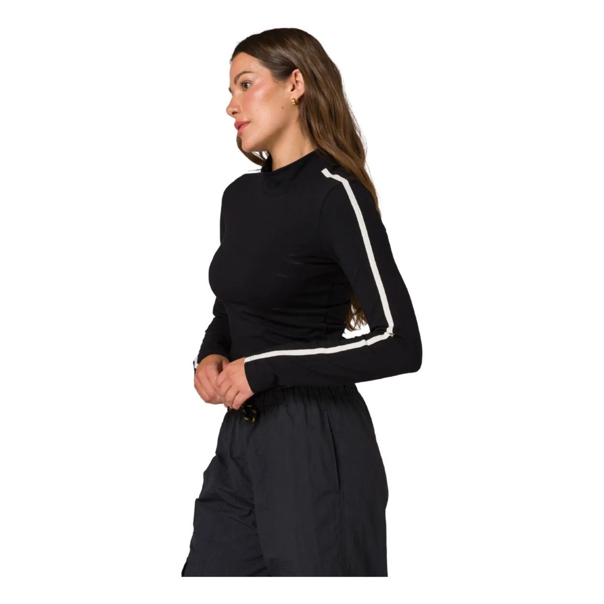 CAT - Camiseta CAT Mujer SPORTY MOCK NECK LS Negro CAT