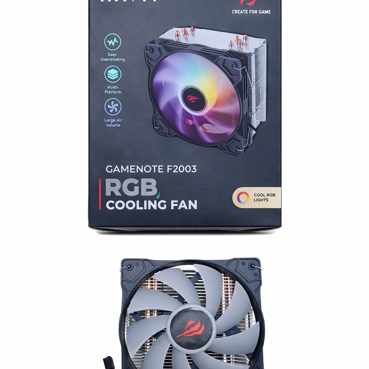 HAVIT - Ventilador CPU Gamer Cooler para Procesador Compatible Intel y AMD