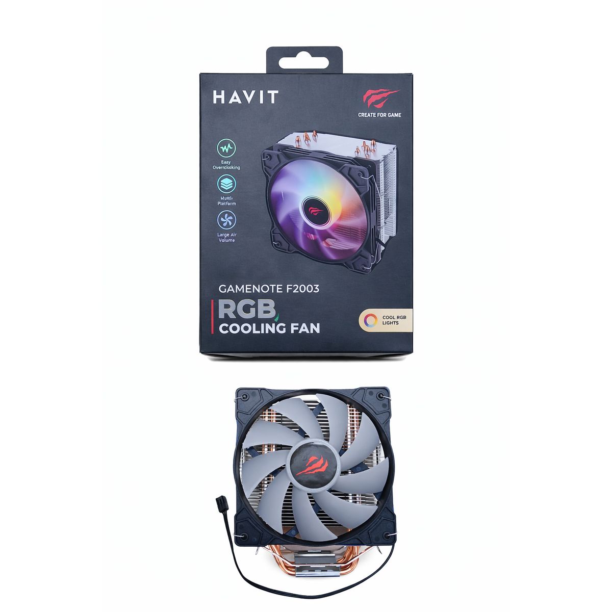 HAVIT - Ventilador CPU Gamer Cooler para Procesador Compatible Intel y AMD
