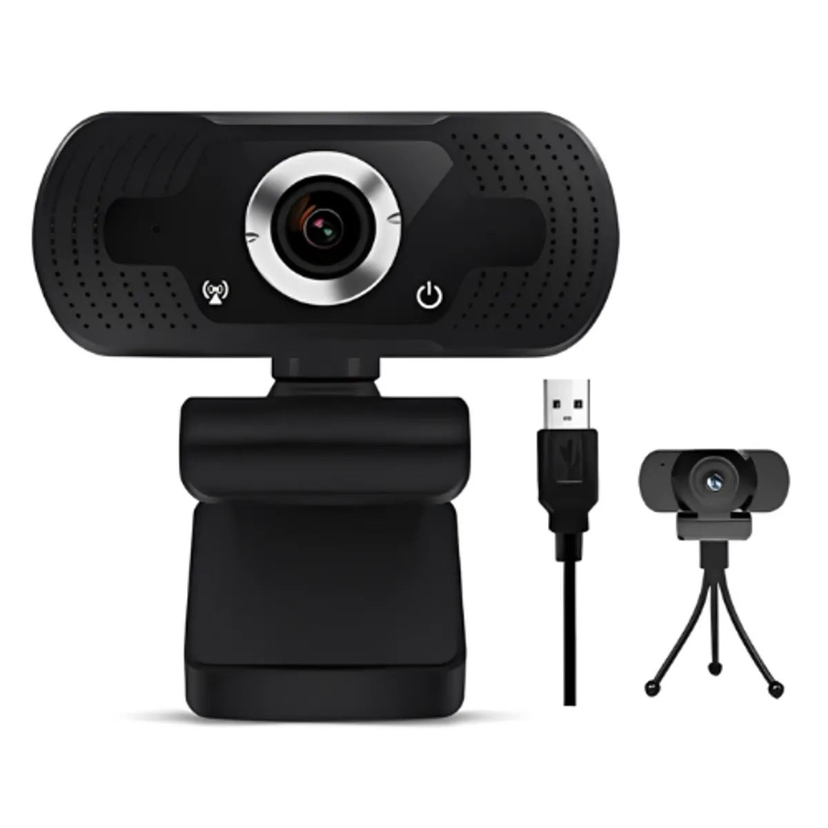 GENERICO - Webcam 2K Full HD 360° con Audio y Video USB para Streaming y Reuniones